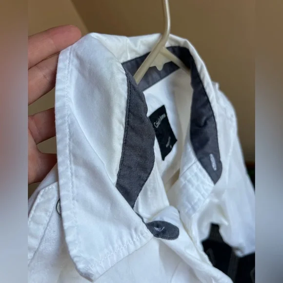 Calvin Klein Jeans White Lightweight Button-Up Shirt. 100% cotton - Picture 15 of 16